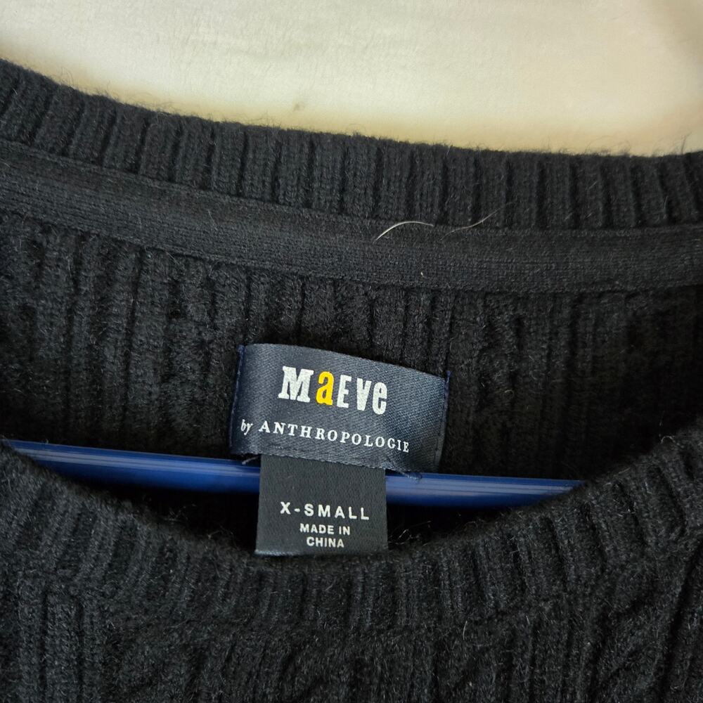 Maeve Anthropologie Contrast Sleeve Sweater Womens XS Sheer Sleeve 0840 - Picture 6 of 12